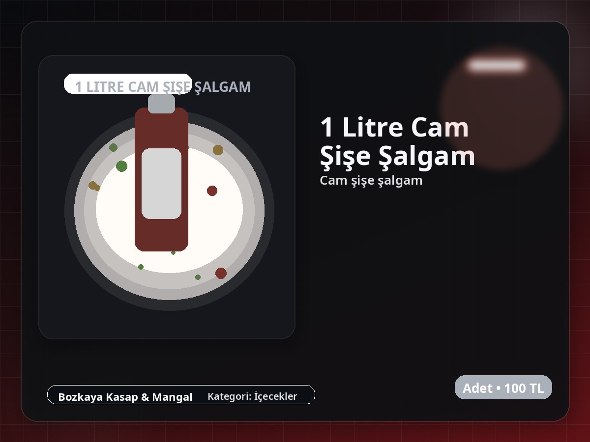 1 Litre Cam Şişe Şalgam